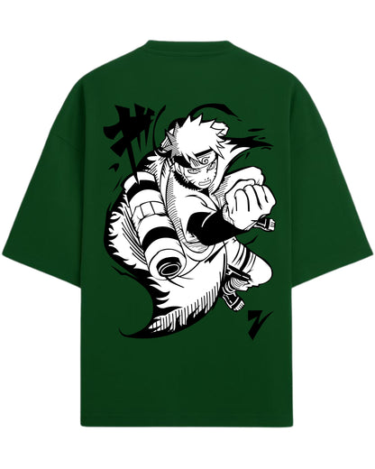 Naruto Uzumaki Terry Oversized T-Shirt | Naruto Shippuden Anime Graphic Tee | 100% Premium Cotton