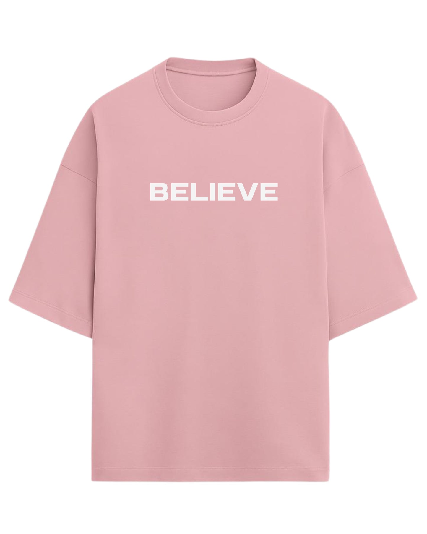 Don’t Just Imagine, BELIEVE Oversized T-Shirt | Streetwear Statue Graphic Tee | Premium 260 GSM Cotton