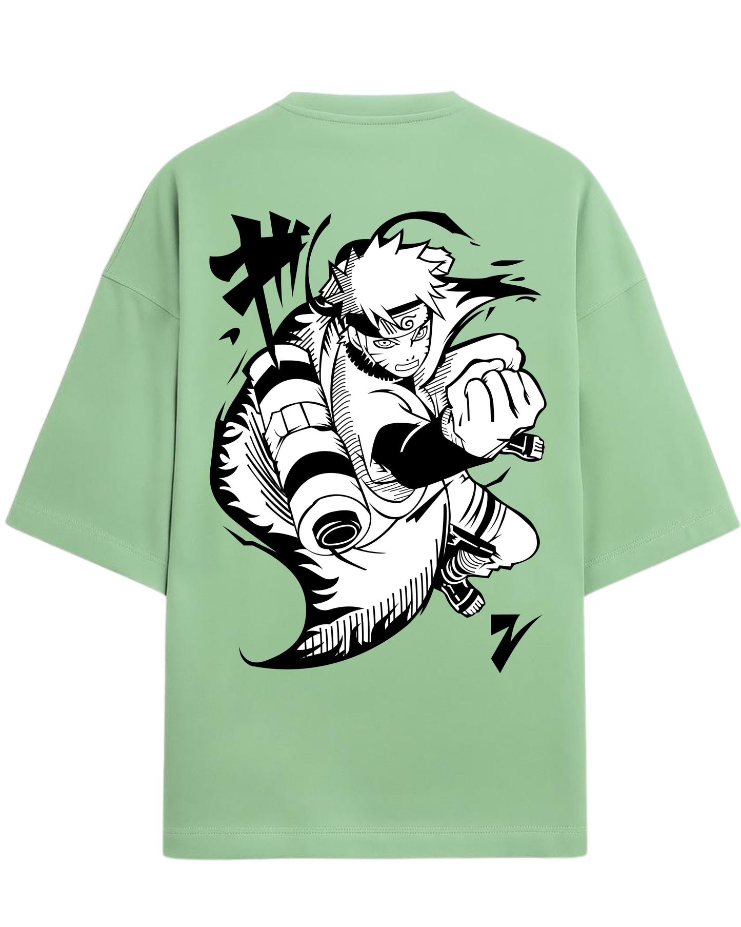 Naruto Uzumaki Terry Oversized T-Shirt | Naruto Shippuden Anime Graphic Tee | 100% Premium Cotton