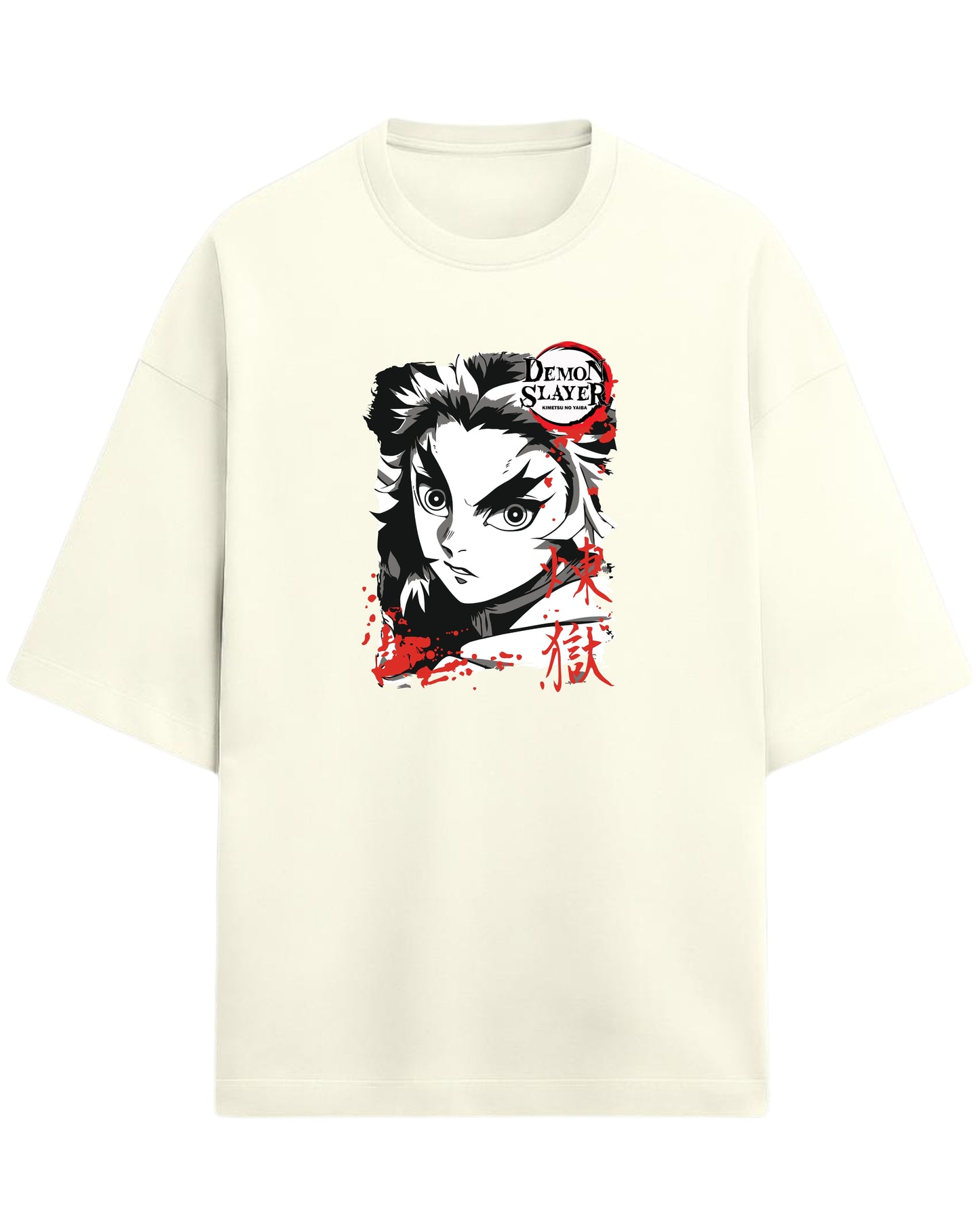 Kyojuro Rengoku Flame Hashira Oversized T-Shirt | Demon Slayer Graphic Tee | Premium 260 GSM Cotton