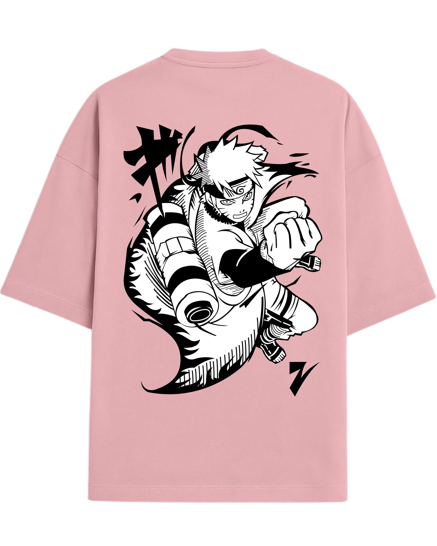 Naruto Uzumaki Terry Oversized T-Shirt | Naruto Shippuden Anime Graphic Tee | 100% Premium Cotton