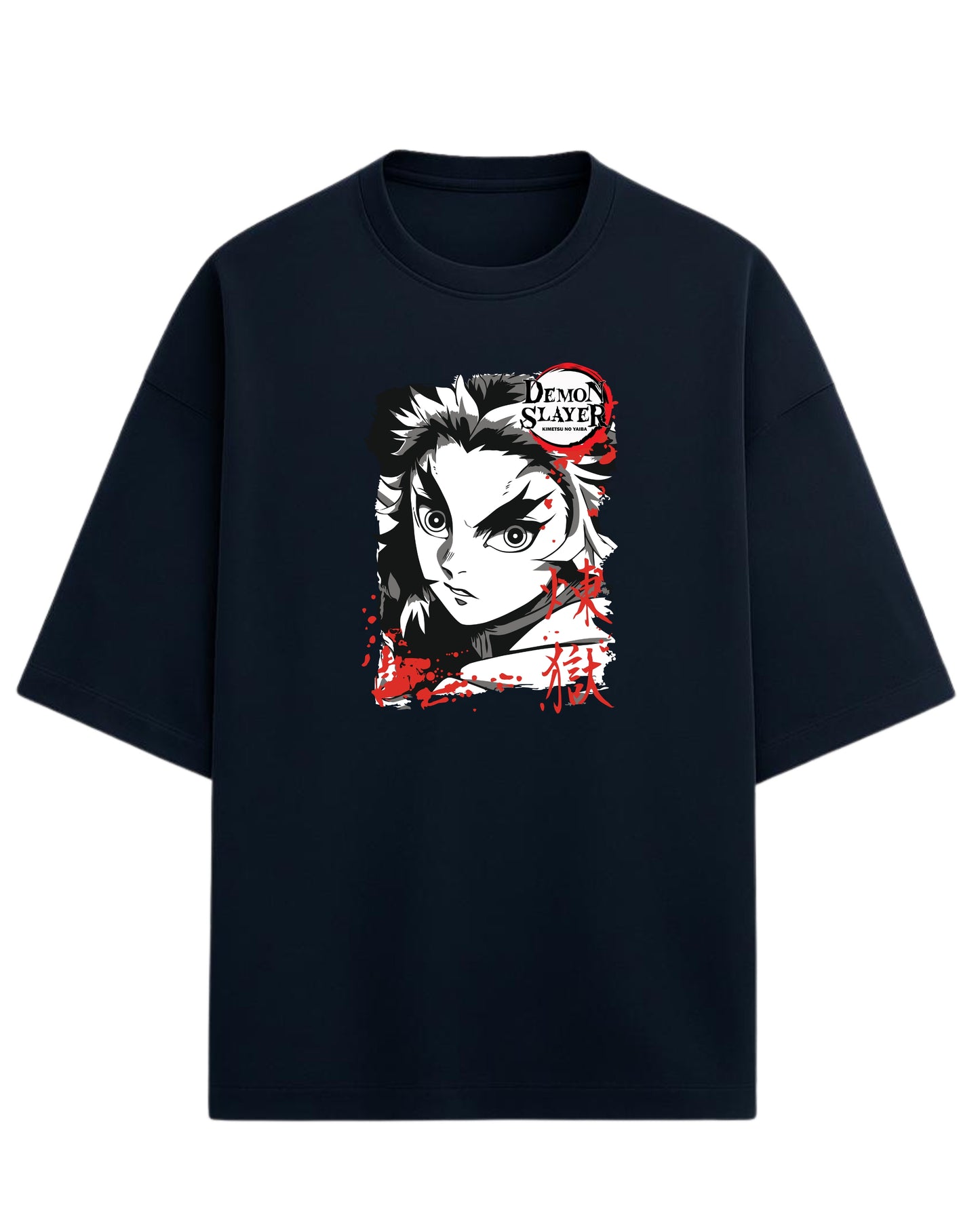 Kyojuro Rengoku Flame Hashira Oversized T-Shirt | Demon Slayer Graphic Tee | Premium 260 GSM Cotton