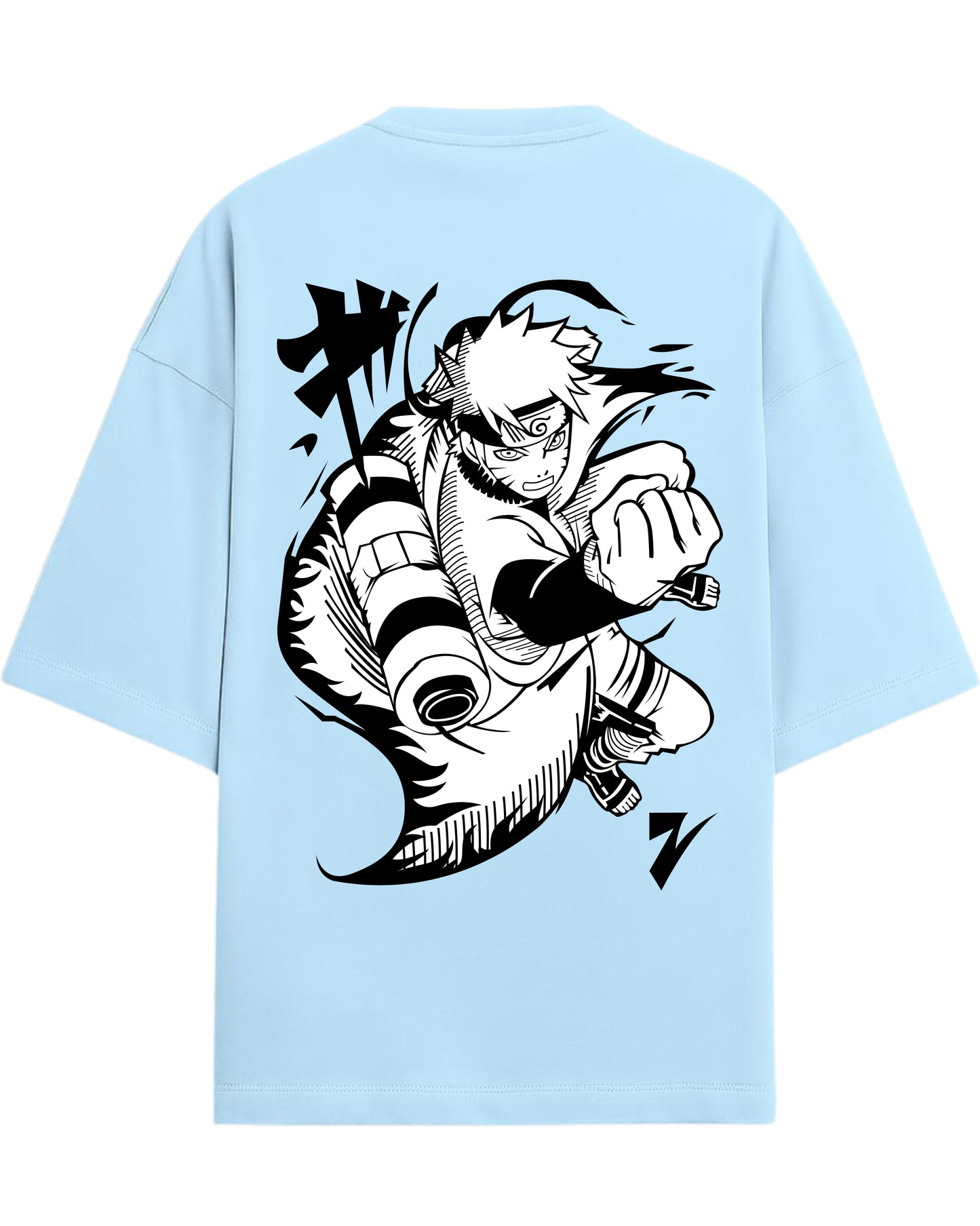 Naruto Uzumaki Terry Oversized T-Shirt | Naruto Shippuden Anime Graphic Tee | 100% Premium Cotton