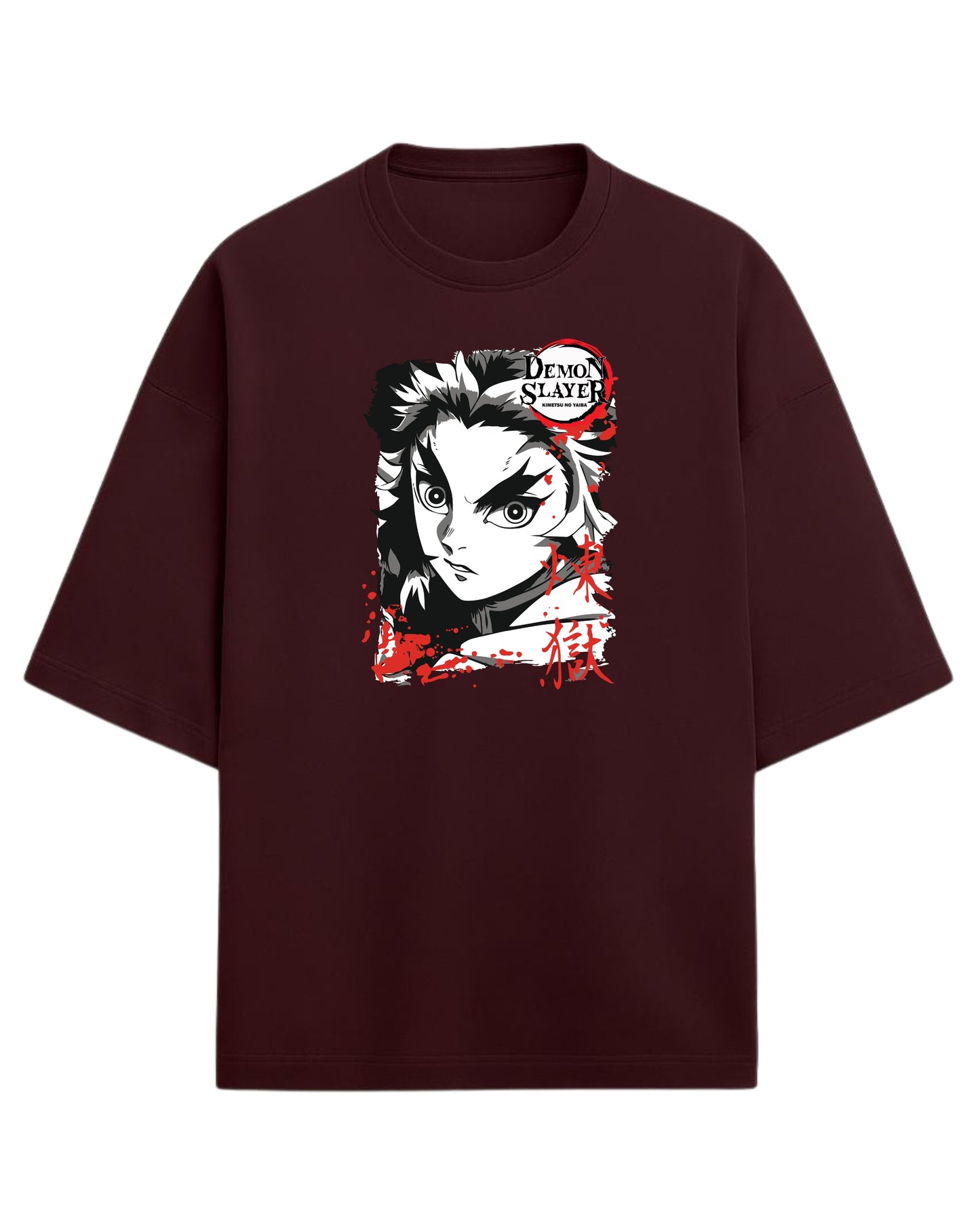 Kyojuro Rengoku Flame Hashira Oversized T-Shirt | Demon Slayer Graphic Tee | Premium 260 GSM Cotton