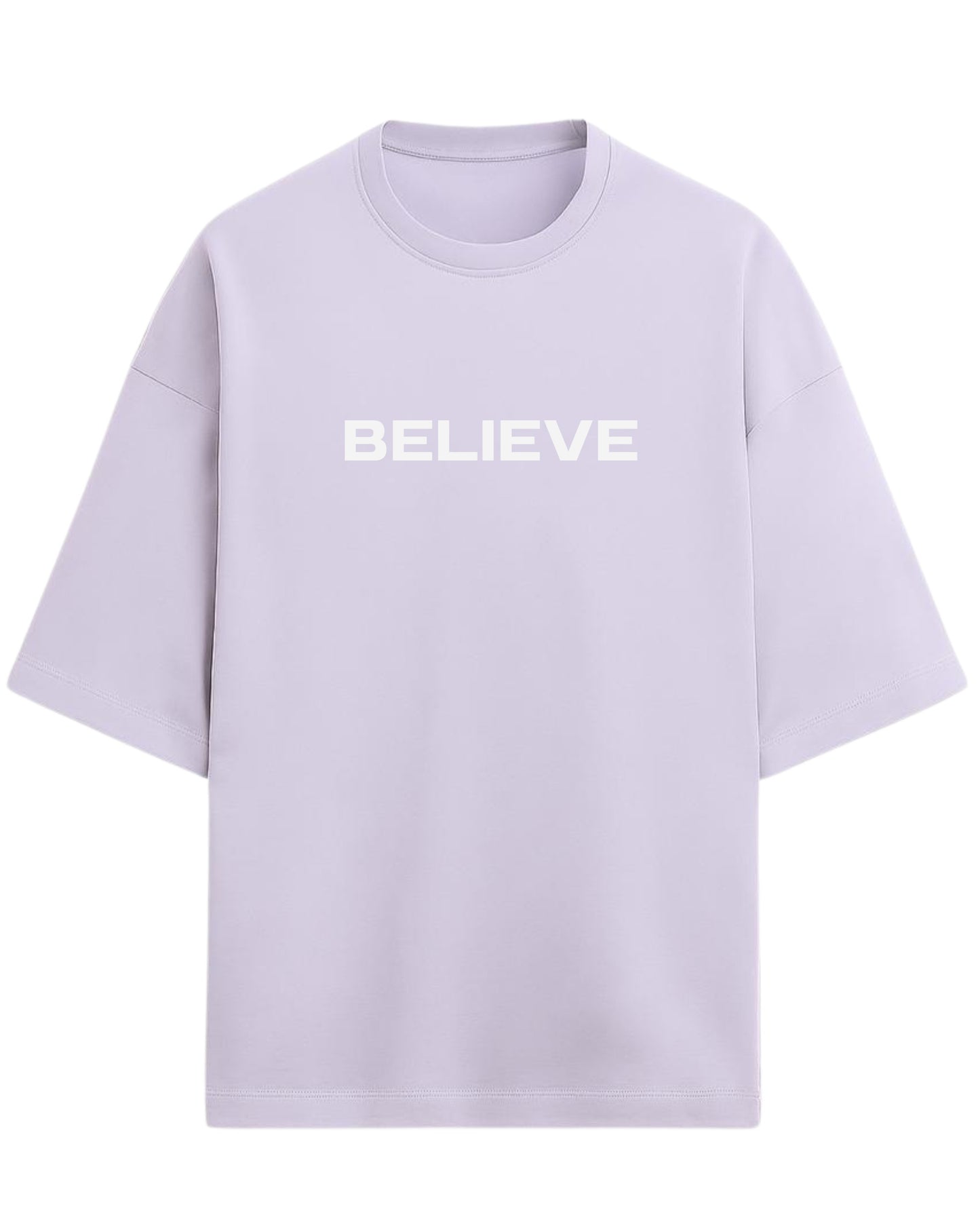 Don’t Just Imagine, BELIEVE Oversized T-Shirt | Streetwear Statue Graphic Tee | Premium 260 GSM Cotton
