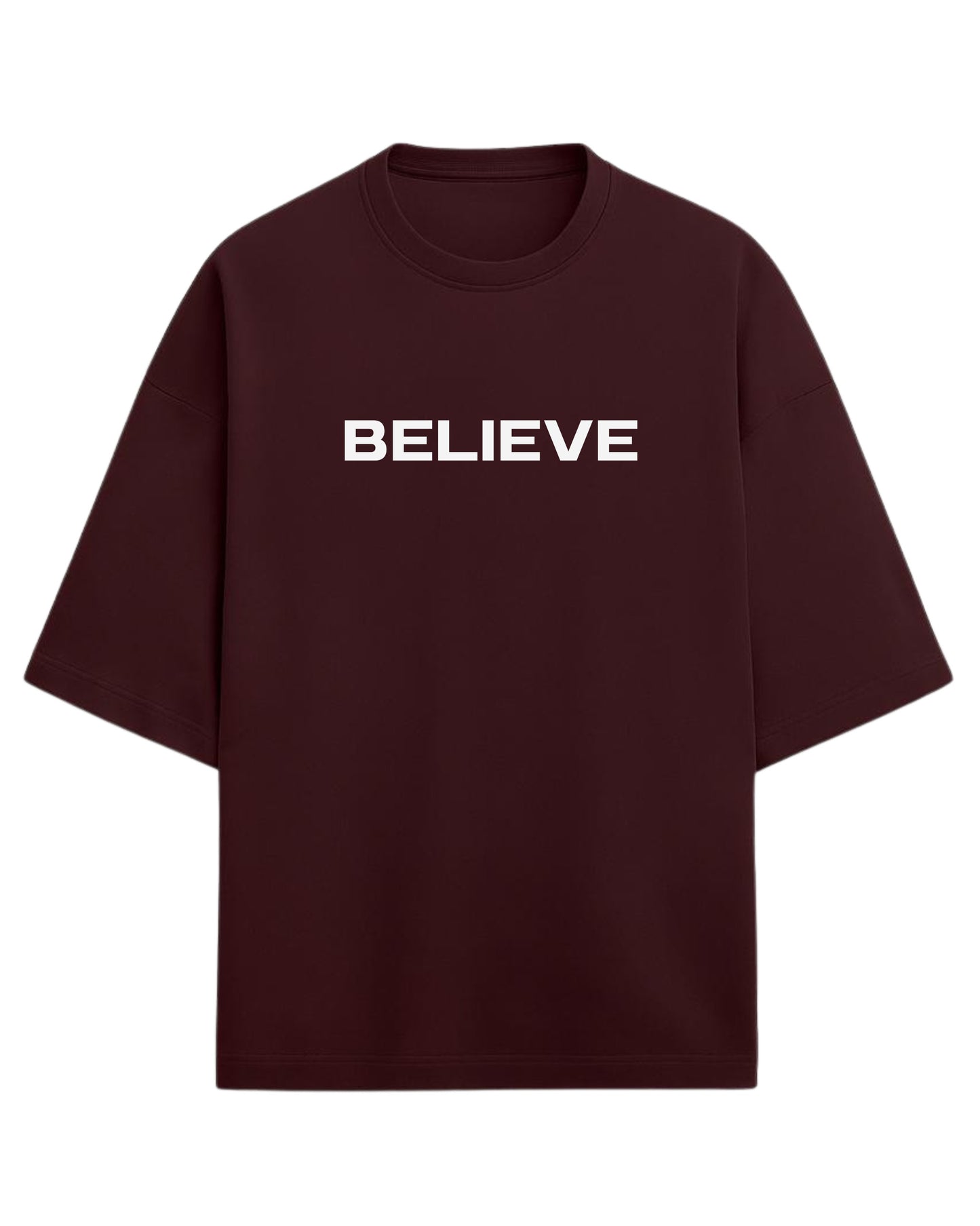 Don’t Just Imagine, BELIEVE Oversized T-Shirt | Streetwear Statue Graphic Tee | Premium 260 GSM Cotton