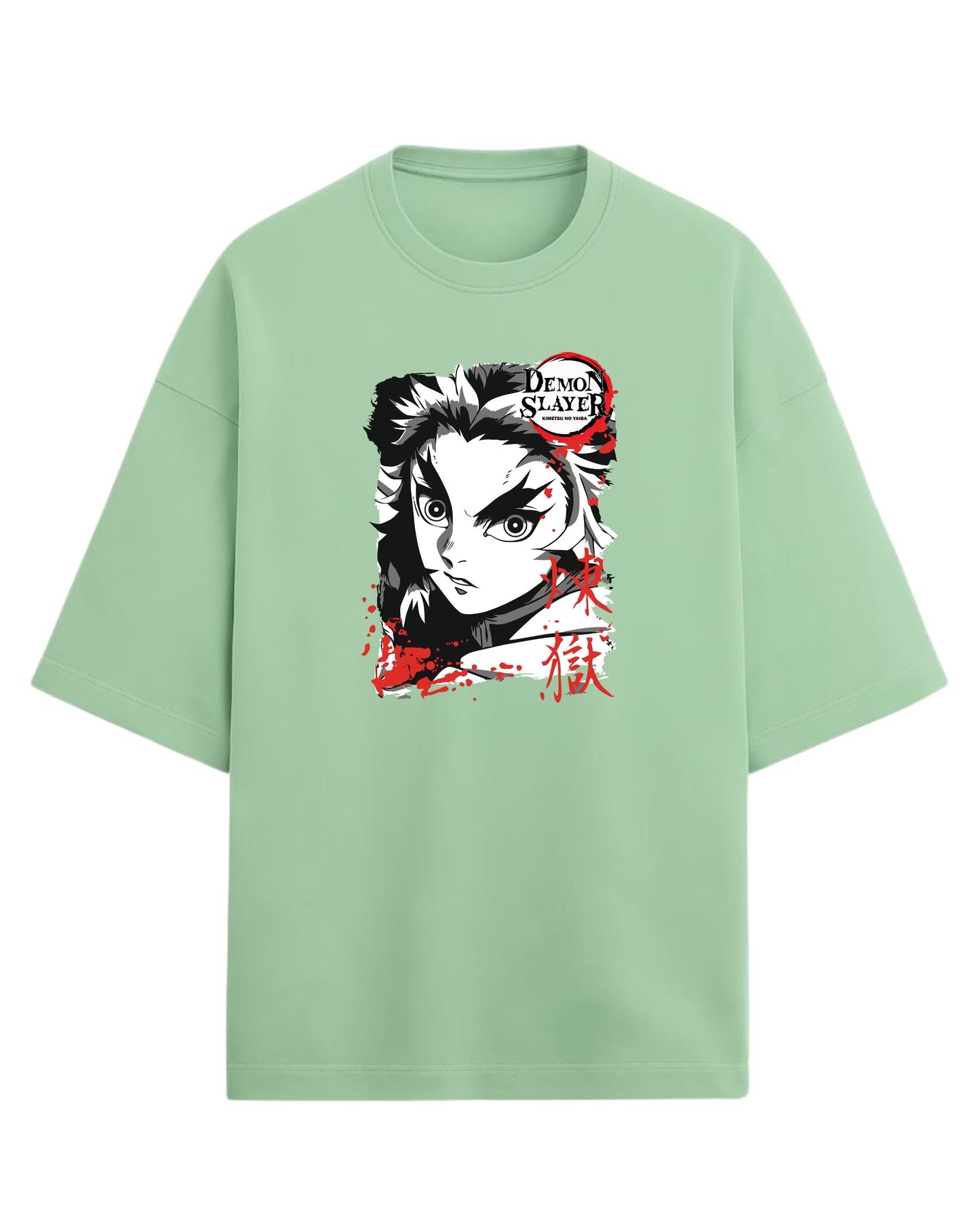Kyojuro Rengoku Flame Hashira Oversized T-Shirt | Demon Slayer Graphic Tee | Premium 260 GSM Cotton