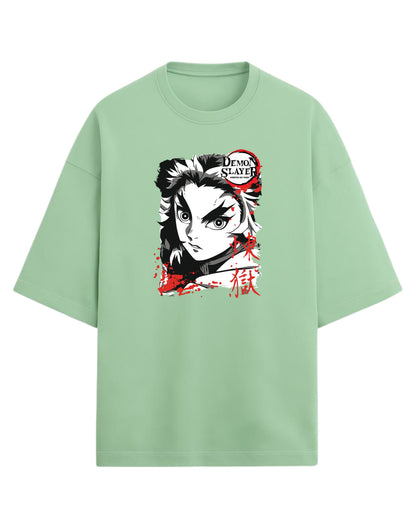 Kyojuro Rengoku Flame Hashira Oversized T-Shirt | Demon Slayer Graphic Tee | Premium 260 GSM Cotton