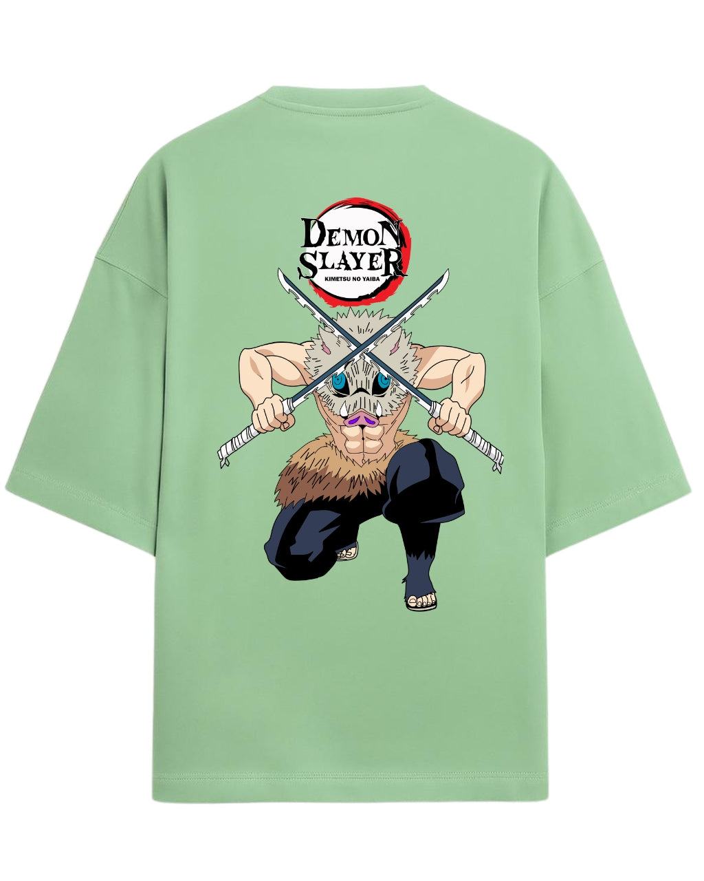 Inosuke Hashibira Oversized T-Shirt | Demon Slayer Beast Breathing Anime Tee | Premium 260 GSM Cotton