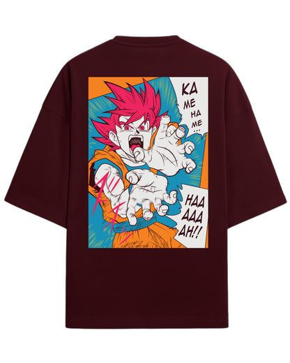 God Goku Oversized Tees | Dragon Ball Z Super Saiyan Graphic Tee | Premium 260 GSM Cotton Blend