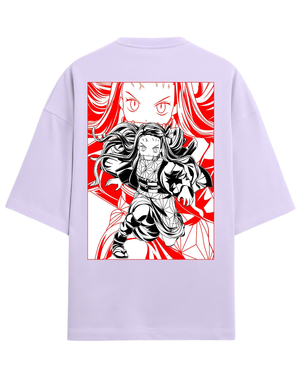 Nezuko Kamado Fierce Form Oversized T-Shirt | Demon Slayer Anime Tee | Premium 260 GSM Cotton