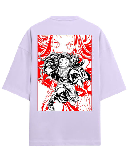 Nezuko Kamado Fierce Form Oversized T-Shirt | Demon Slayer Anime Tee | Premium 260 GSM Cotton