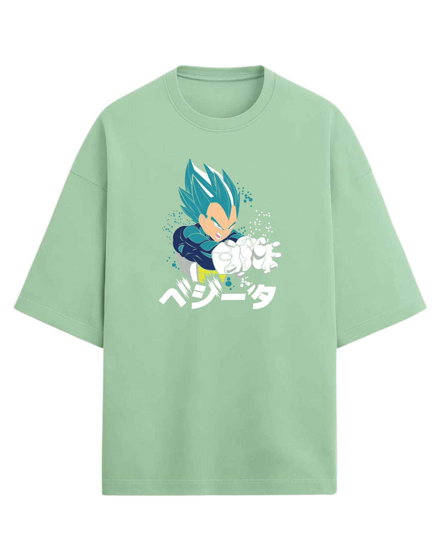 Super Saiyan Blue Vegeta Oversized Tees | Dragon Ball Z Graphic Tee | Premium 260 GSM Cotton Blend