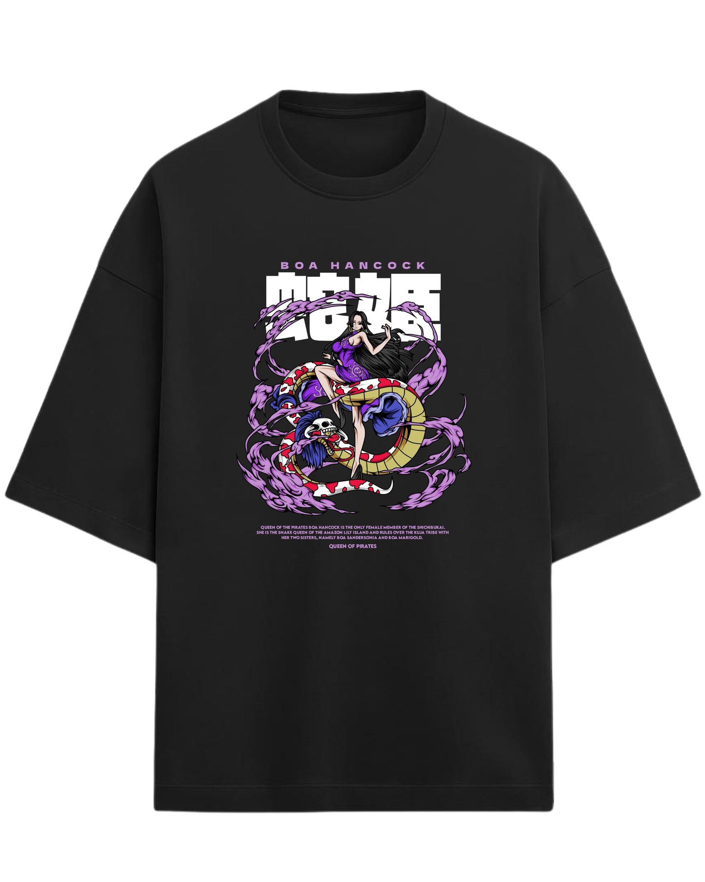 Boa Hancock Oversized Tees | One Piece Anime Graphic Tee | Premium 260 GSM Cotton Blend