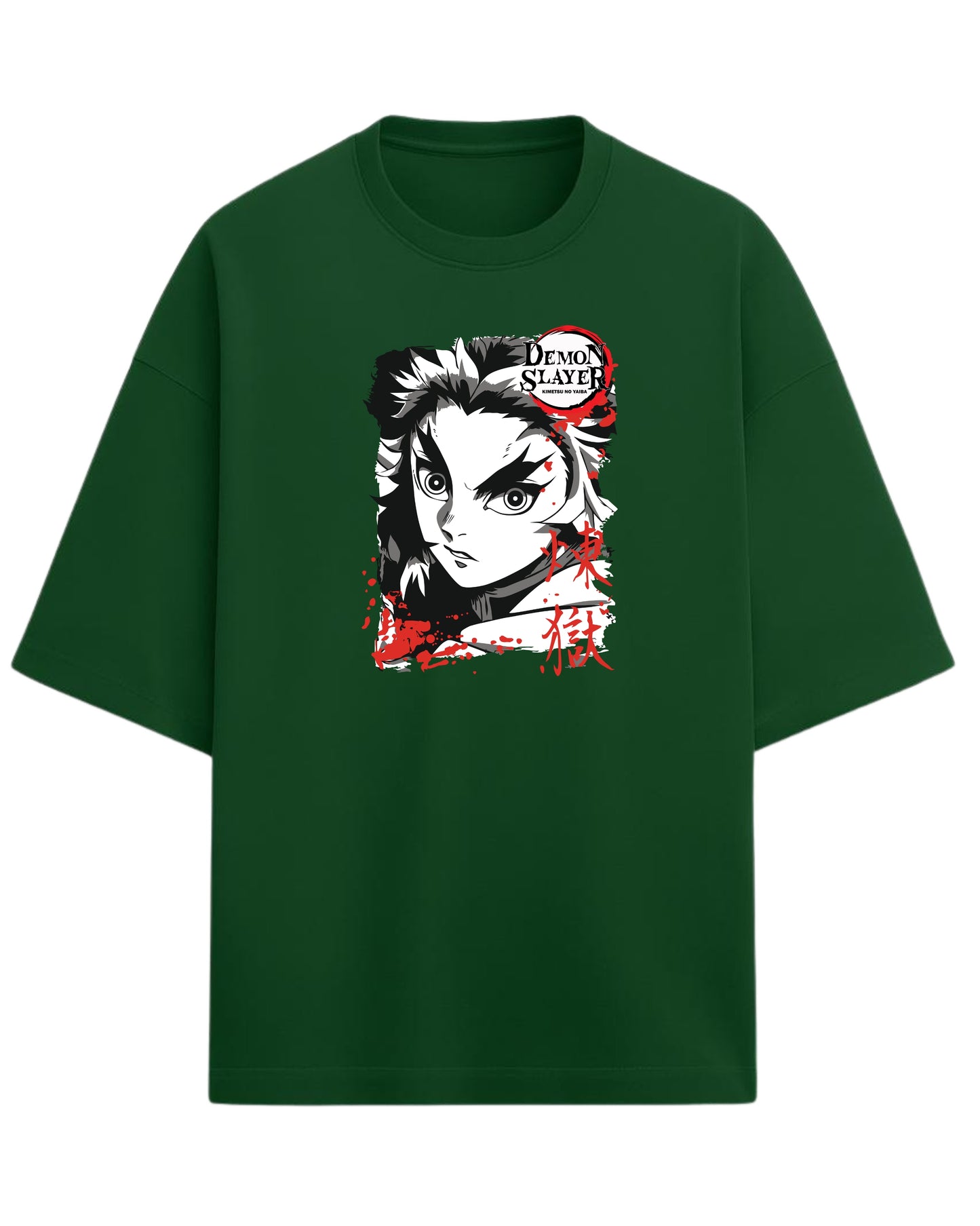 Kyojuro Rengoku Flame Hashira Oversized T-Shirt | Demon Slayer Graphic Tee | Premium 260 GSM Cotton