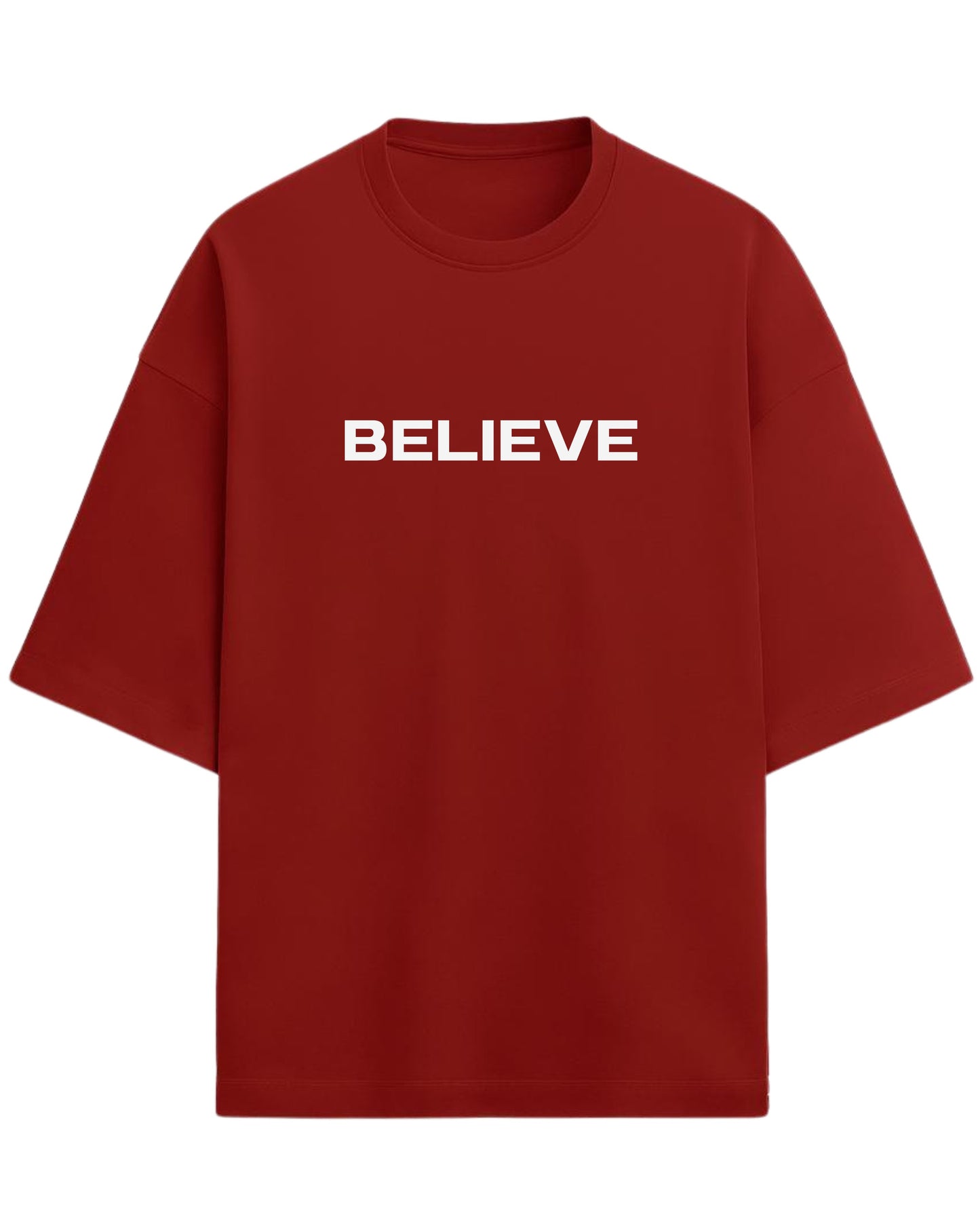 Don’t Just Imagine, BELIEVE Oversized T-Shirt | Streetwear Statue Graphic Tee | Premium 260 GSM Cotton