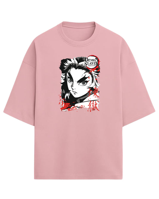 Kyojuro Rengoku Flame Hashira Oversized T-Shirt | Demon Slayer Graphic Tee | Premium 260 GSM Cotton