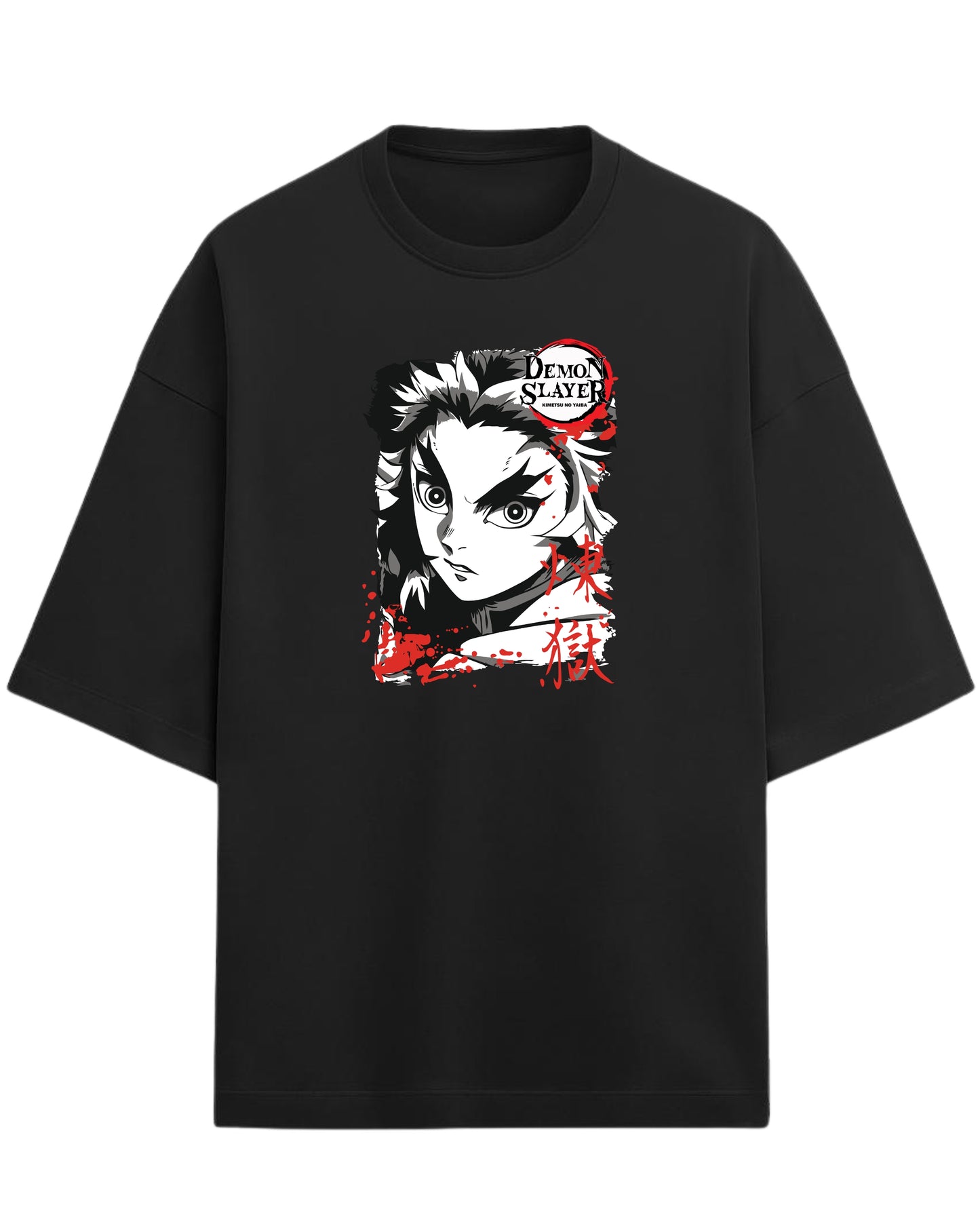 Kyojuro Rengoku Flame Hashira Oversized T-Shirt | Demon Slayer Graphic Tee | Premium 260 GSM Cotton