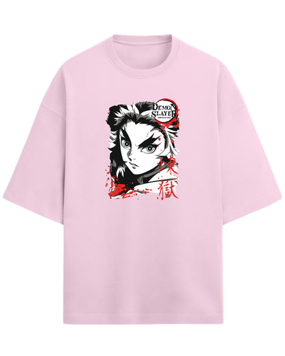 Kyojuro Rengoku Flame Hashira Oversized T-Shirt | Demon Slayer Graphic Tee | Premium 260 GSM Cotton