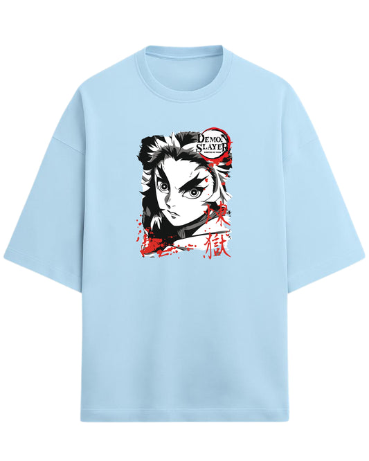 Kyojuro Rengoku Flame Hashira Oversized T-Shirt | Demon Slayer Graphic Tee | Premium 260 GSM Cotton
