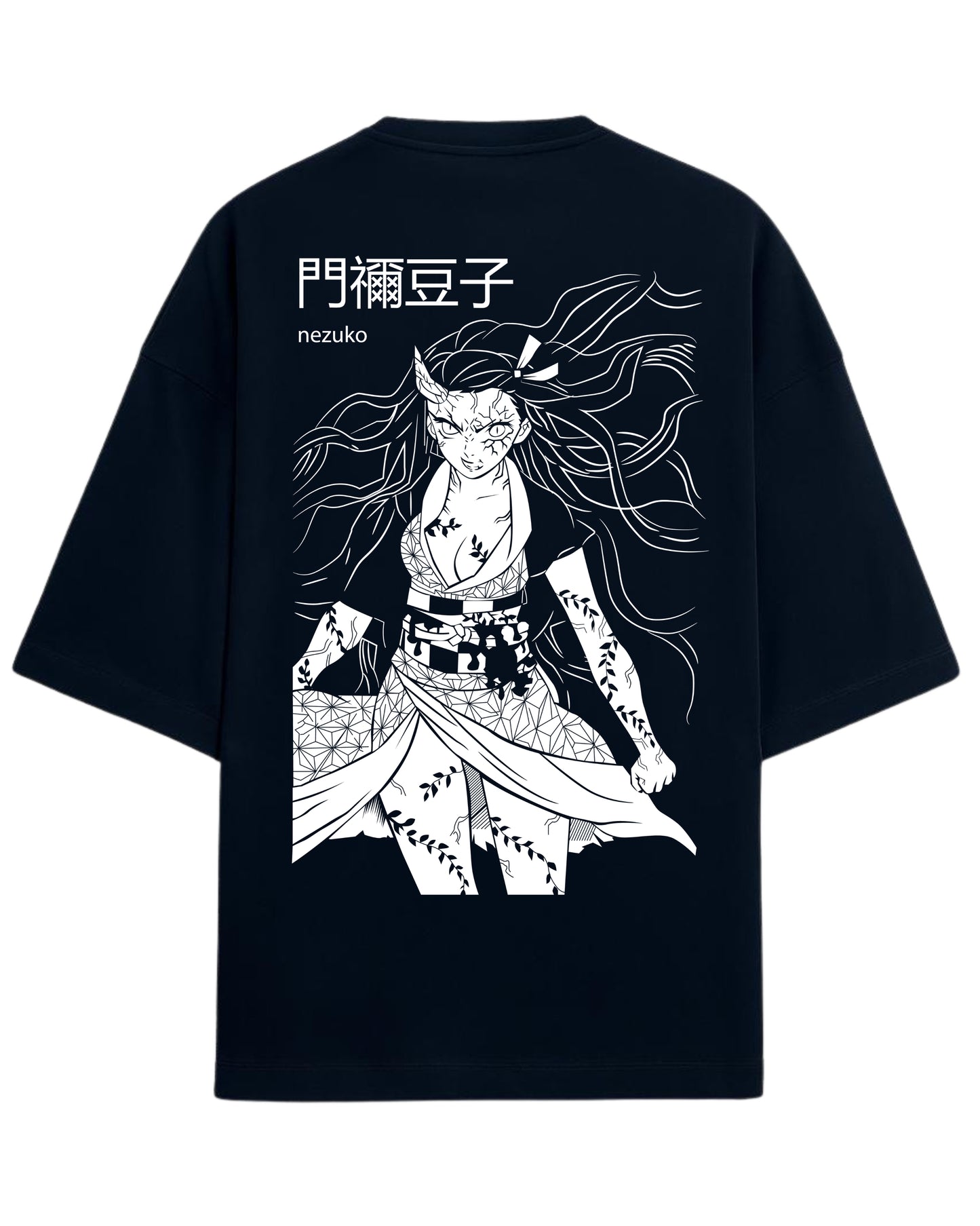 Demon Nezuko Berserk Form Oversized T-Shirt | Kimetsu no Yaiba Anime Graphic Tee | Premium 260 GSM Cotton