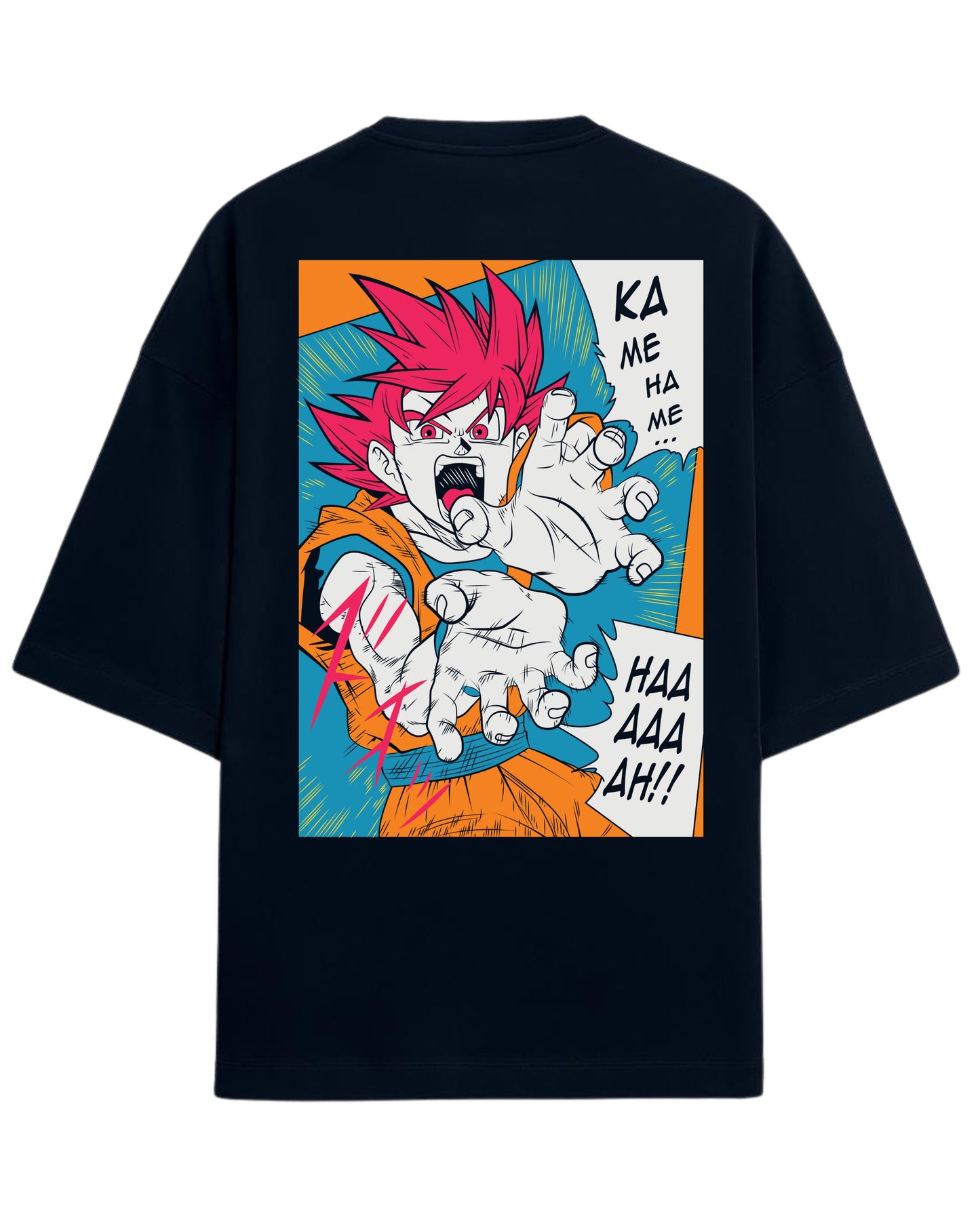 God Goku Oversized Tees | Dragon Ball Z Super Saiyan Graphic Tee | Premium 260 GSM Cotton Blend
