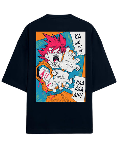 God Goku Oversized Tees | Dragon Ball Z Super Saiyan Graphic Tee | Premium 260 GSM Cotton Blend