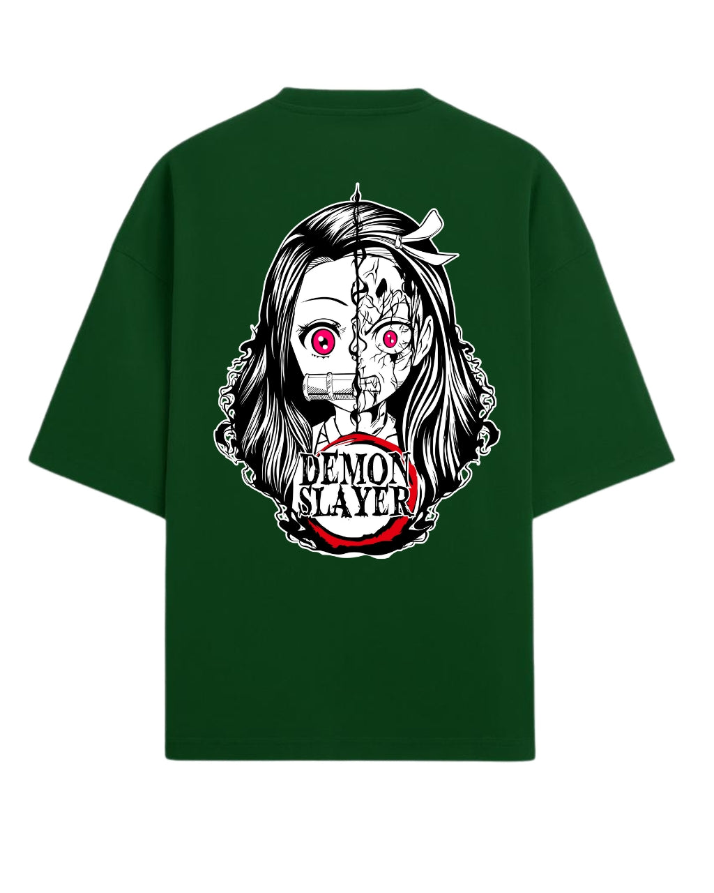 Nezuko Split Form Oversized T-Shirt | Demon Slayer Anime Graphic Tee | Premium 260 GSM Cotton Blend