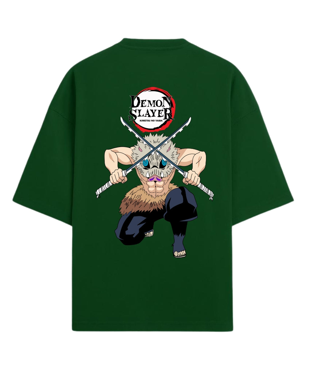 Inosuke Hashibira Oversized T-Shirt | Demon Slayer Beast Breathing Anime Tee | Premium 260 GSM Cotton