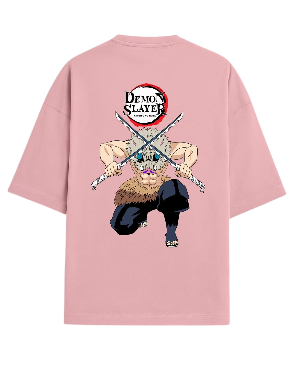 Inosuke Hashibira Oversized T-Shirt | Demon Slayer Beast Breathing Anime Tee | Premium 260 GSM Cotton