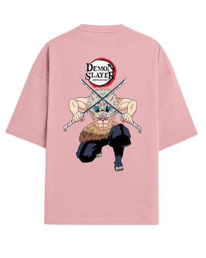Inosuke Hashibira Oversized T-Shirt | Demon Slayer Beast Breathing Anime Tee | Premium 260 GSM Cotton