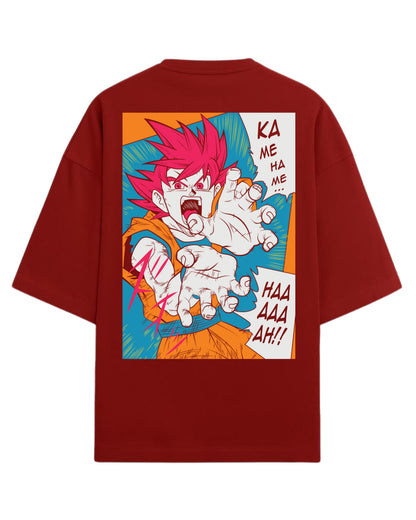 God Goku Oversized Tees | Dragon Ball Z Super Saiyan Graphic Tee | Premium 260 GSM Cotton Blend