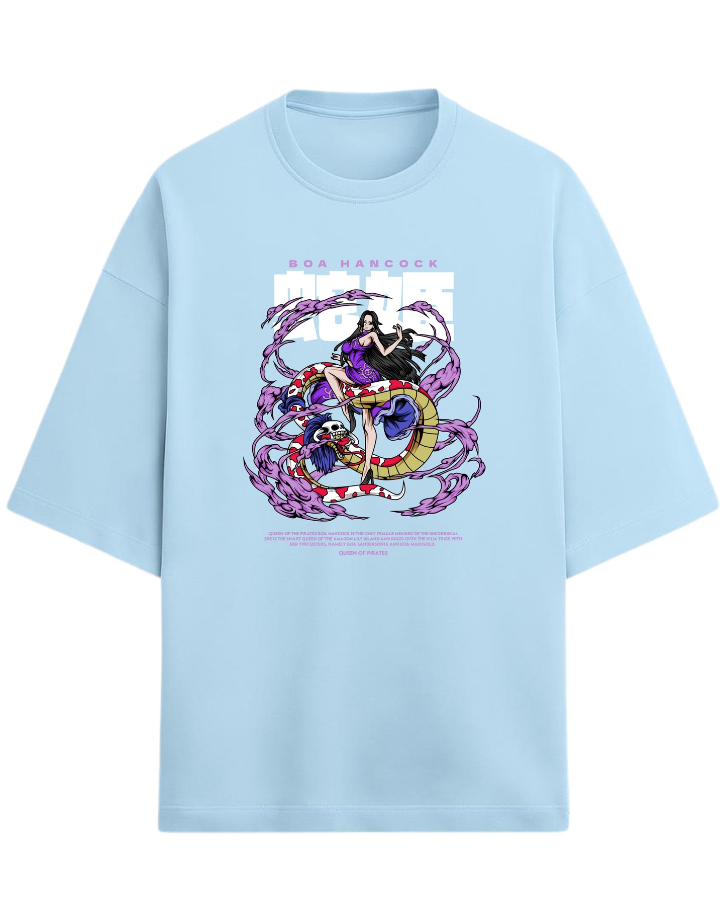 Boa Hancock Oversized Tees | One Piece Anime Graphic Tee | Premium 260 GSM Cotton Blend