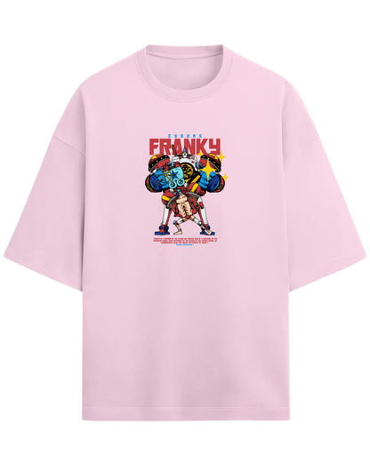 Cyborg Franky Oversized T-Shirt | One Piece Straw Hat Pirates Graphic Tee | Premium 260 GSM Cotton