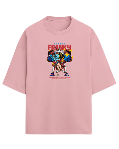 Cyborg Franky Oversized T-Shirt | One Piece Straw Hat Pirates Graphic Tee | Premium 260 GSM Cotton