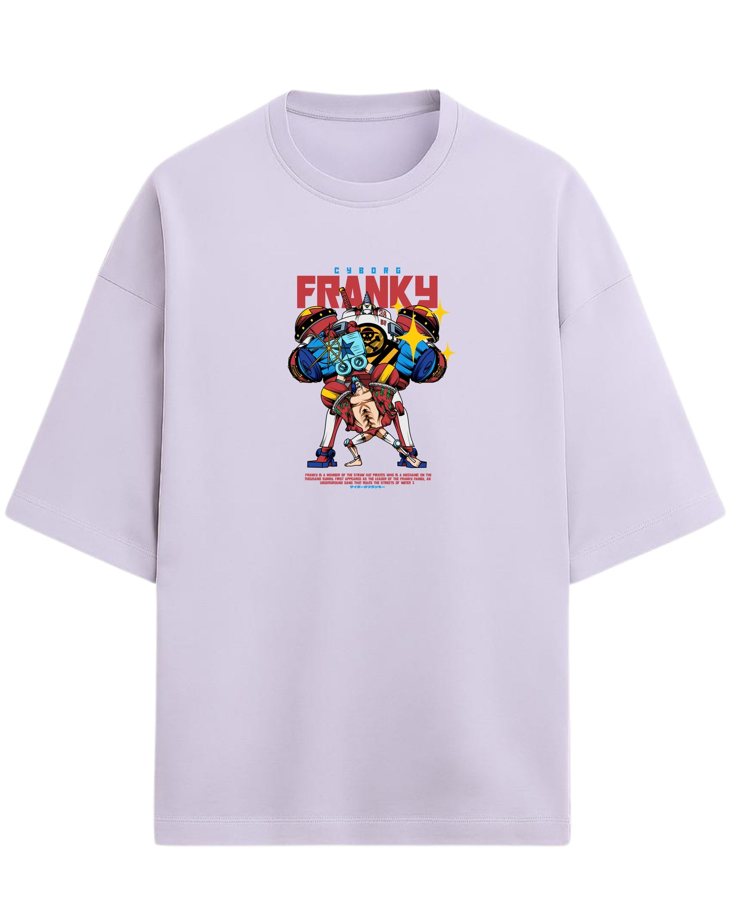 Cyborg Franky Oversized T-Shirt | One Piece Straw Hat Pirates Graphic Tee | Premium 260 GSM Cotton