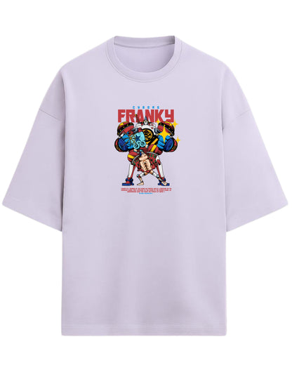 Cyborg Franky Oversized T-Shirt | One Piece Straw Hat Pirates Graphic Tee | Premium 260 GSM Cotton