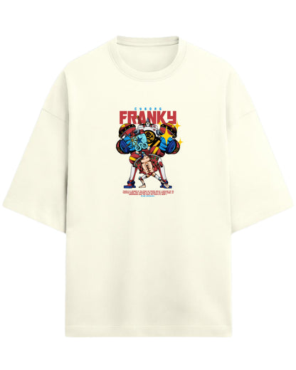 Cyborg Franky Oversized T-Shirt | One Piece Straw Hat Pirates Graphic Tee | Premium 260 GSM Cotton
