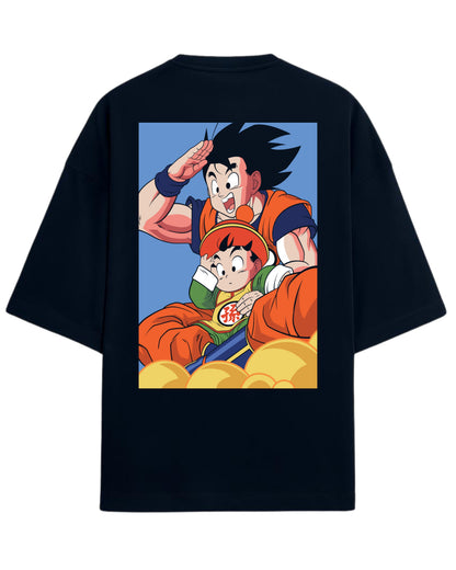 Goku & Kid Gohan Oversized Tees | Dragon Ball Z Graphic Tee | Premium 260 GSM Cotton Blend