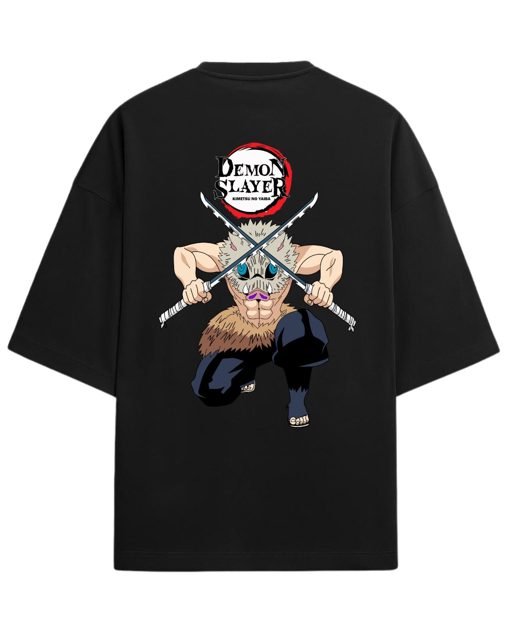 Inosuke Hashibira Oversized T-Shirt | Demon Slayer Beast Breathing Anime Tee | Premium 260 GSM Cotton
