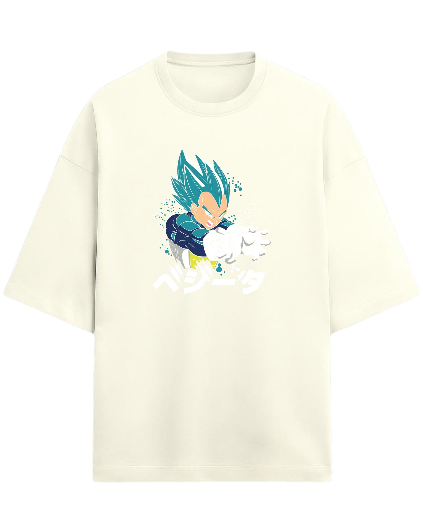 Super Saiyan Blue Vegeta Oversized Tees | Dragon Ball Z Graphic Tee | Premium 260 GSM Cotton Blend