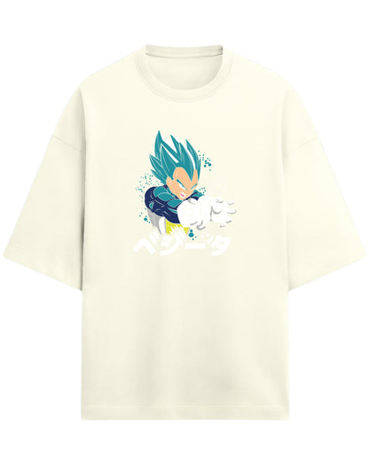 Super Saiyan Blue Vegeta Oversized Tees | Dragon Ball Z Graphic Tee | Premium 260 GSM Cotton Blend