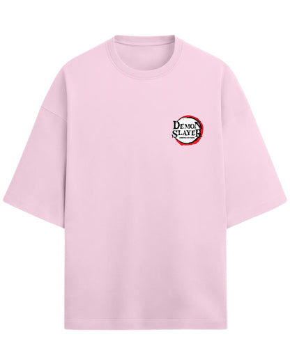 Tanjiro & Nezuko Duo Oversized T-Shirt | Demon Slayer Sibling Bond Graphic Tee | Premium 260 GSM Cotton