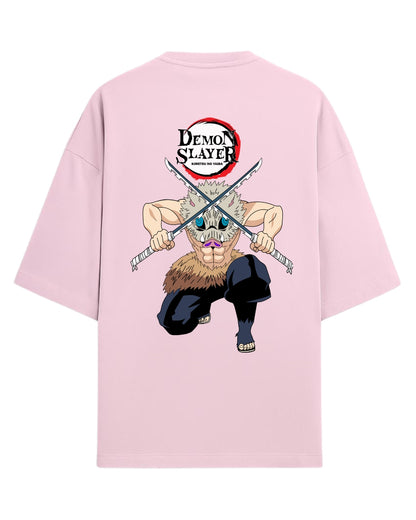 Inosuke Hashibira Oversized T-Shirt | Demon Slayer Beast Breathing Anime Tee | Premium 260 GSM Cotton