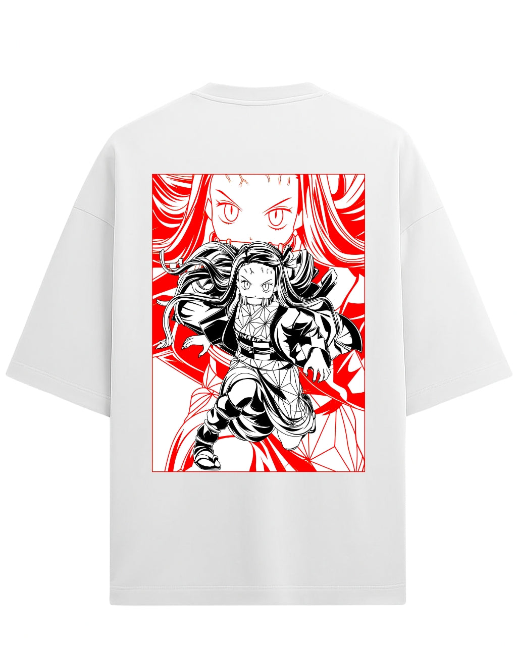 Nezuko Kamado Fierce Form Oversized T-Shirt | Demon Slayer Anime Tee | Premium 260 GSM Cotton