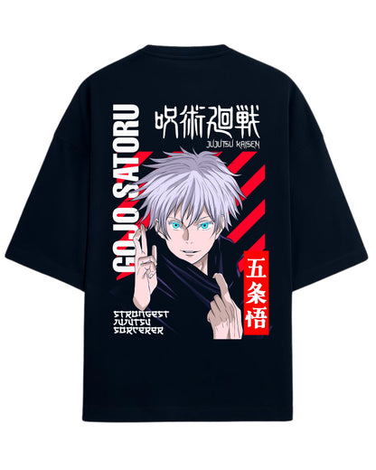 Gojo Satoru “Strongest Sorcerer” Oversized T-Shirt | Jujutsu Kaisen Graphic Tee | Premium 260 GSM Cotton