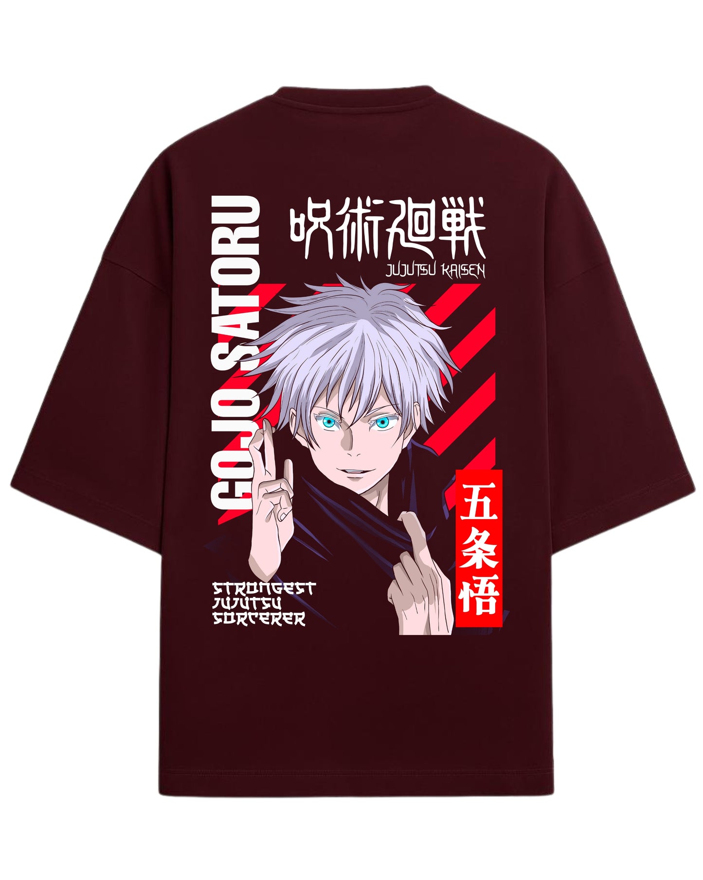 Gojo Satoru “Strongest Sorcerer” Oversized T-Shirt | Jujutsu Kaisen Graphic Tee | Premium 260 GSM Cotton