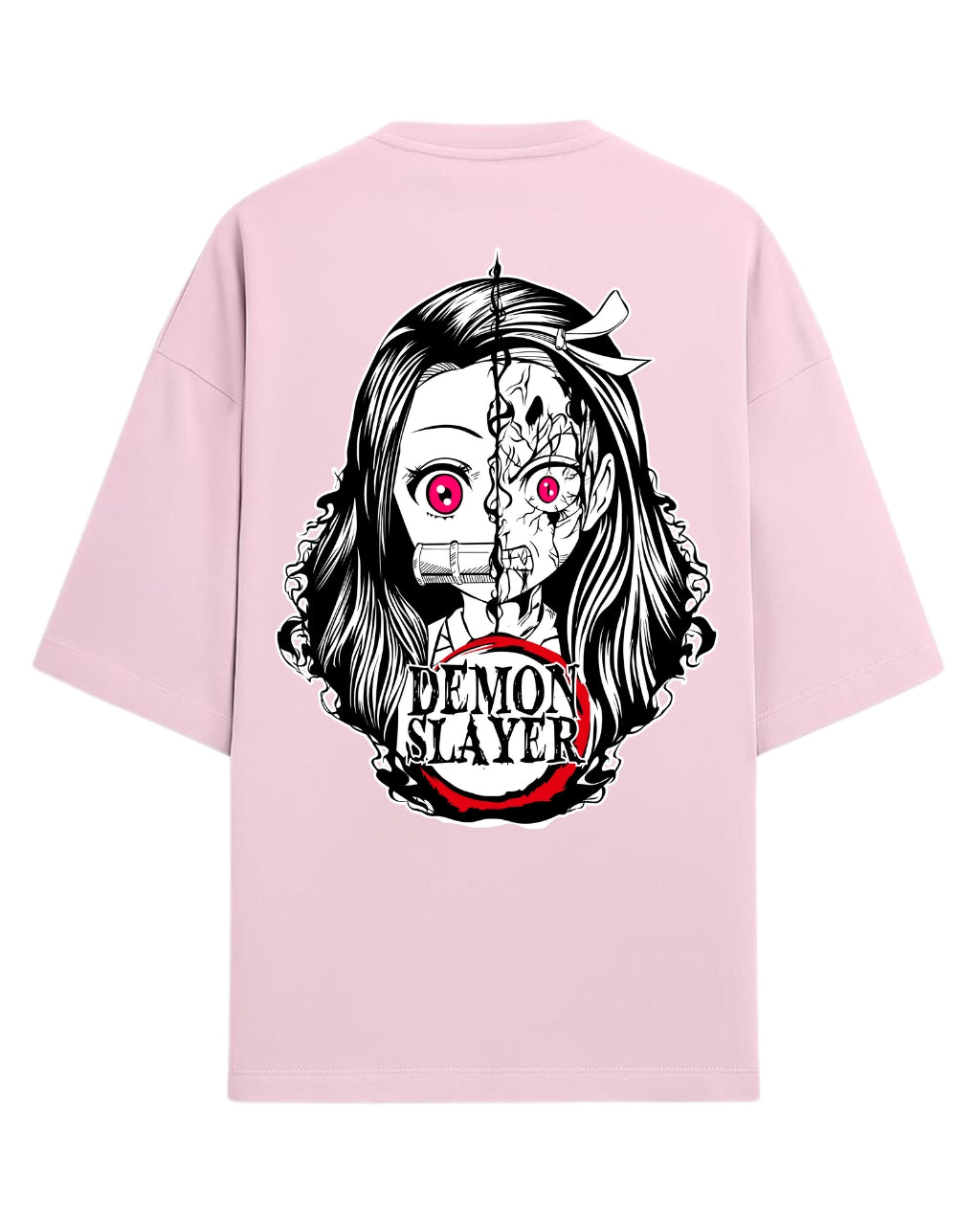 Nezuko Split Form Oversized T-Shirt | Demon Slayer Anime Graphic Tee | Premium 260 GSM Cotton Blend
