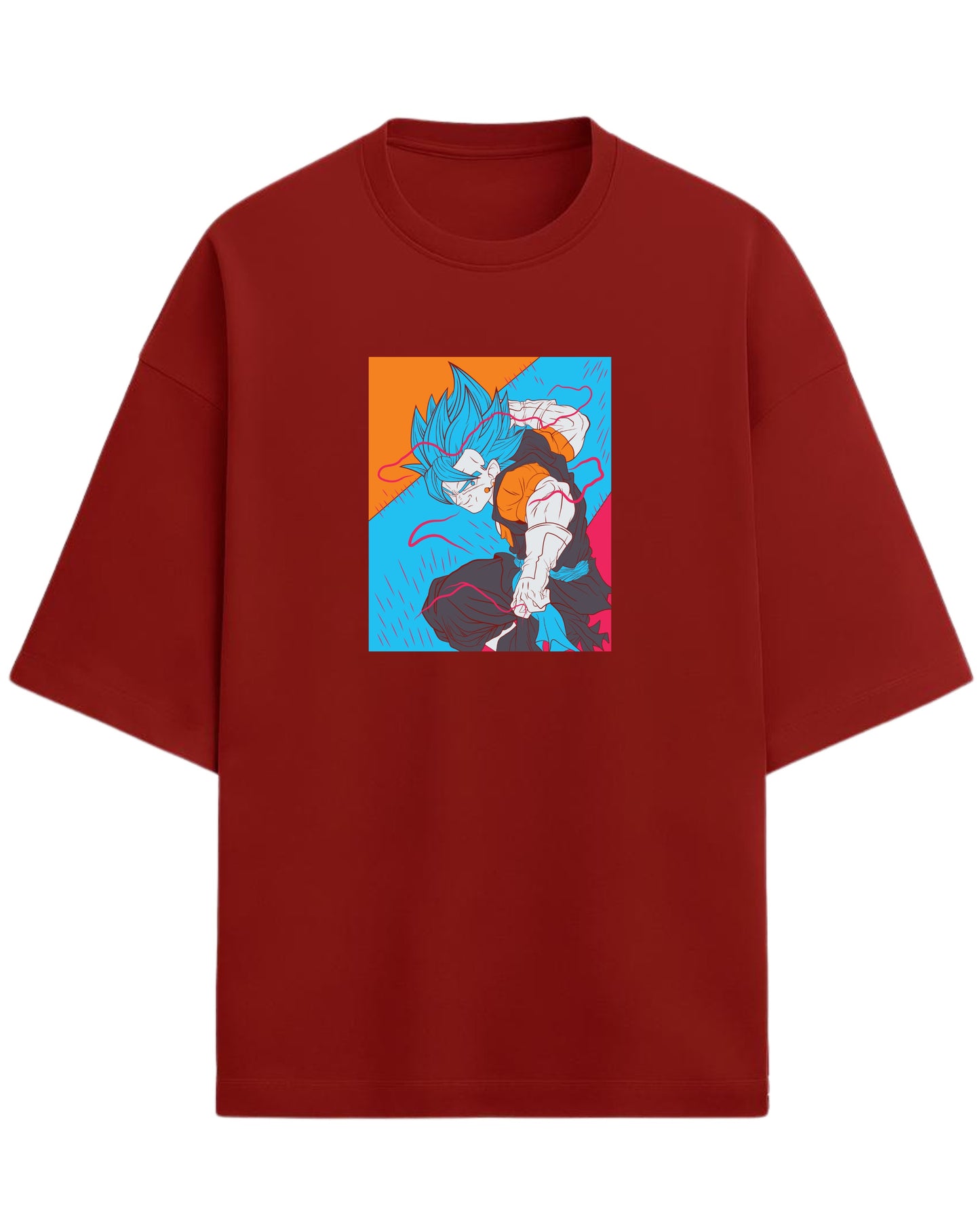 Gogeta Blue Oversized Tees | Dragon Ball Z Graphic Tee | Premium 260 GSM Cotton Blend