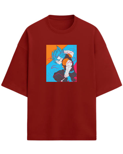 Gogeta Blue Oversized Tees | Dragon Ball Z Graphic Tee | Premium 260 GSM Cotton Blend